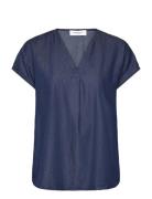 Rwlaila Denim Sl Regular Shirt Navy Rosemunde