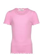 Rkbalta Ss Regular Lace T-Shirt Pink Rosemunde Kids