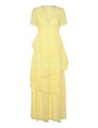 Vidobby S/S Ankel Layer Dress/Dc/Ka Yellow Vila