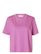 Slfessential Ss Boxy Tee Noos Pink Selected Femme