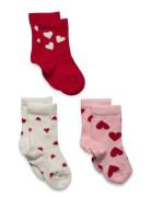 Sock 3 P Sg Christmas Hearts Patterned Lindex