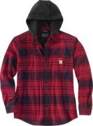 Men's Flannel Fleece Lined Hooded Shirt Jacket OXBLOOD