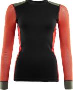 Aclima Women's WoolNet Hybrid Crew Neck Jet Black/Poinciana/Capulet Ol...