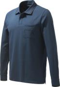 Men's Airmesh Polo Long Sleeve Blue Total Eclipse