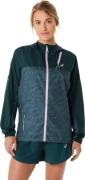 Asics Women's Fujitrail Packable Windbreaker Saxon Green/light Ube