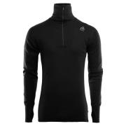 Aclima DoubleWool Polo with Zip Man Jet Black/Marengo