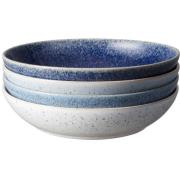 Denby Studio Blue Pastaskål 22 cm, 4-Pack