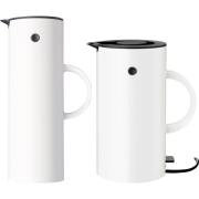 Stelton Termoskanna + Vattenkokare EM77 Vit