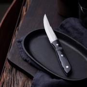 Gense Old Farmer Micarta steakkniv XL 4 st, svart/stål