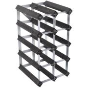 Traditional Wine Racks Vinställ Påbyggnadsbart 12 Flaskor Black Ash