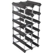 Traditional Wine Racks Vinställ Påbyggnadsbart 15 Flaskor Black Ash