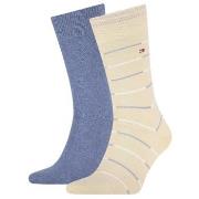 Tommy Hilfiger Strumpor 2P Men Tommy Stripe Socks Beige/Blå Strl 39/42...