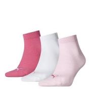 Puma Strumpor 3P Quarter Socks Rosa/Vit Strl 39/42