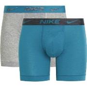 Nike Kalsonger 2P Dri-Fit ReLuxe Boxer Brief Grå/Blå Small Herr