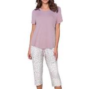 Lady Avenue Shortsleeve PJ With Pirate Pants Lavendel Bambu Small Dam