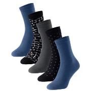 Schiesser Strumpor 5P Women Blue Bird Socks Marin Strl 39/42 Dam