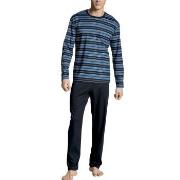 Calida Relax Streamline Pyjamas Marin/Blå bomull Medium Herr