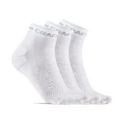 Craft Strumpor 3P Core Dry Mid Socks Vit nylon Strl 46/48