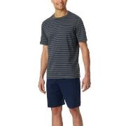 Schiesser Casual Essentials Short Sleeve Pyjama Grå bomull Small Herr