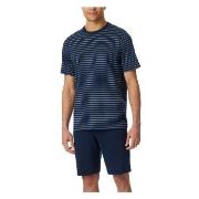 Schiesser Casual Essentials Short Sleeve Pyjama Mörkblå bomull Small H...