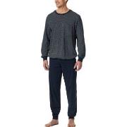 Schiesser Comfort Essentials Long Pyjamas Vit/Marin bomull Small Herr