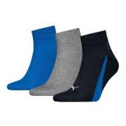 Puma Strumpor 3P Lifestyle Quarter Socks Svart/Blå Strl 39/42