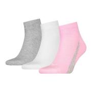 Puma Strumpor 3P Lifestyle Quarter Socks Rosa/Grå Strl 39/42