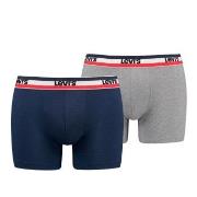 Levis Kalsonger 2P Sportswear Logo Base Boxer Blå/Grå bomull Small Her...