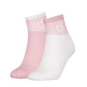 Calvin Klein Strumpor 2P Glossy Rib Quarter Socks Vit/Rosa Strl 39/42 ...