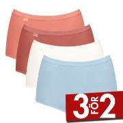 Sloggi Trosor 4P Basic Plus Maxi Panty Blå/Orange bomull 38 Dam