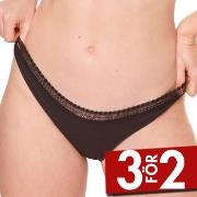 Sloggi Trosor 2P GO Ribbed Brazilian Briefs Svart ekologisk bomull Sma...