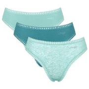 Sloggi Trosor 3P GO Crush High Leg Briefs Blå/Turkos bomull Small Dam