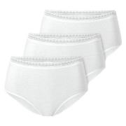 Schiesser Trosor 3P Modern Lace Rio Midi Brief Vit bomull 38 Dam