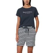Marc O Polo Lounge Short Pyjama Set Vit/Marin bomull Small Dam