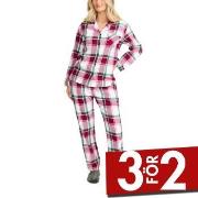 Damella Cotton Flannel Pyjamas Röd/Grön bomull Medium Dam
