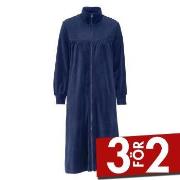 Damella Velour Plain Robe Marin Small Dam