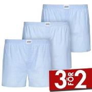 Jockey Kalsonger 3P Woven Soft Poplin Boxer Shorts Ljusblå bomull Smal...
