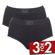 Sloggi Trosor 2P Double Comfort Maxi Multi Svart bomull 38 Dam