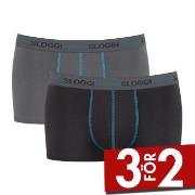 Sloggi Kalsonger 2P For Men Start Hip 314 Svart/Grå bomull Small Herr