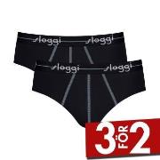 Sloggi Kalsonger 2P For Men Start Midi Svart bomull Medium Herr