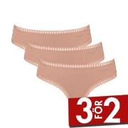 Sloggi Trosor 3P GO Crush Hipster Briefs Ljusbrun bomull Small Dam