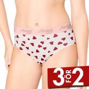 Sloggi Trosor 2P The 79 Maxi Printed Vit/Röd bomull Small Dam