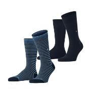 Burlington Strumpor 2P Everyday Stripe Socks Svart/Blå Strl 40/46 Herr