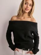 Selected Femme - Stickade tröjor - Black - Slflulu Off Shoulder Knit -...