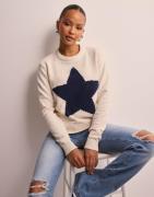 Nelly - Vit - Star Knit Sweater