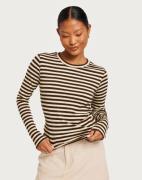 JDY - Brun - Jdyfransiska L/S Stripe O-Neck Top