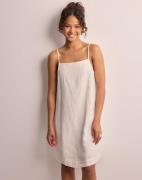 Selected Femme - Vit - Slflinnie Short Linen Strap Dress B