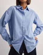 Pieces - Blå - Pcpoppy Ls Oxford Loose Shirt Wvn N