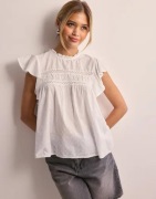 Vero Moda - Vit - Vmtrine Sl Lace Top Wvn Ga Noos