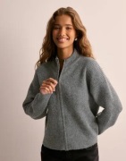 Only - Grå - Onltokyo L/S Zip Cardigan Knt